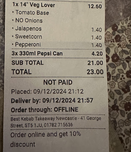 Photo of Best Kebab Takeaway Newcastle - 41 George St, Newcastle-under-Lyme, Newcastle ST5 1JU